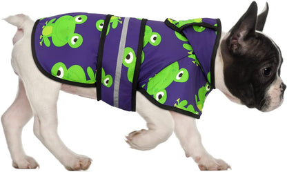 Dog Raincoat with Hood & Leash Hole S-XL Dog Rain Jacket Ducks M
