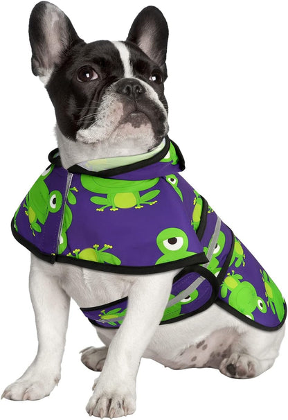 Dog Raincoat with Hood & Leash Hole S-XL Dog Rain Jacket Ducks M