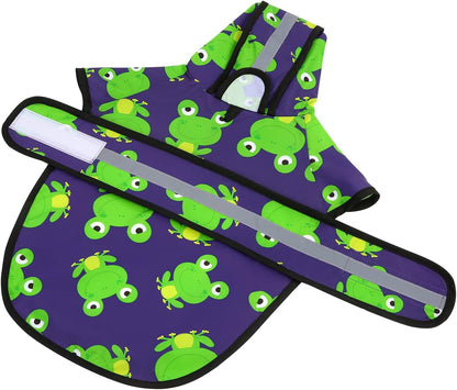 Dog Raincoat with Hood & Leash Hole S-XL Dog Rain Jacket Ducks M