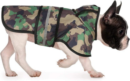 Dog Raincoat with Hood & Leash Hole S-XL Dog Rain Jacket Ducks M