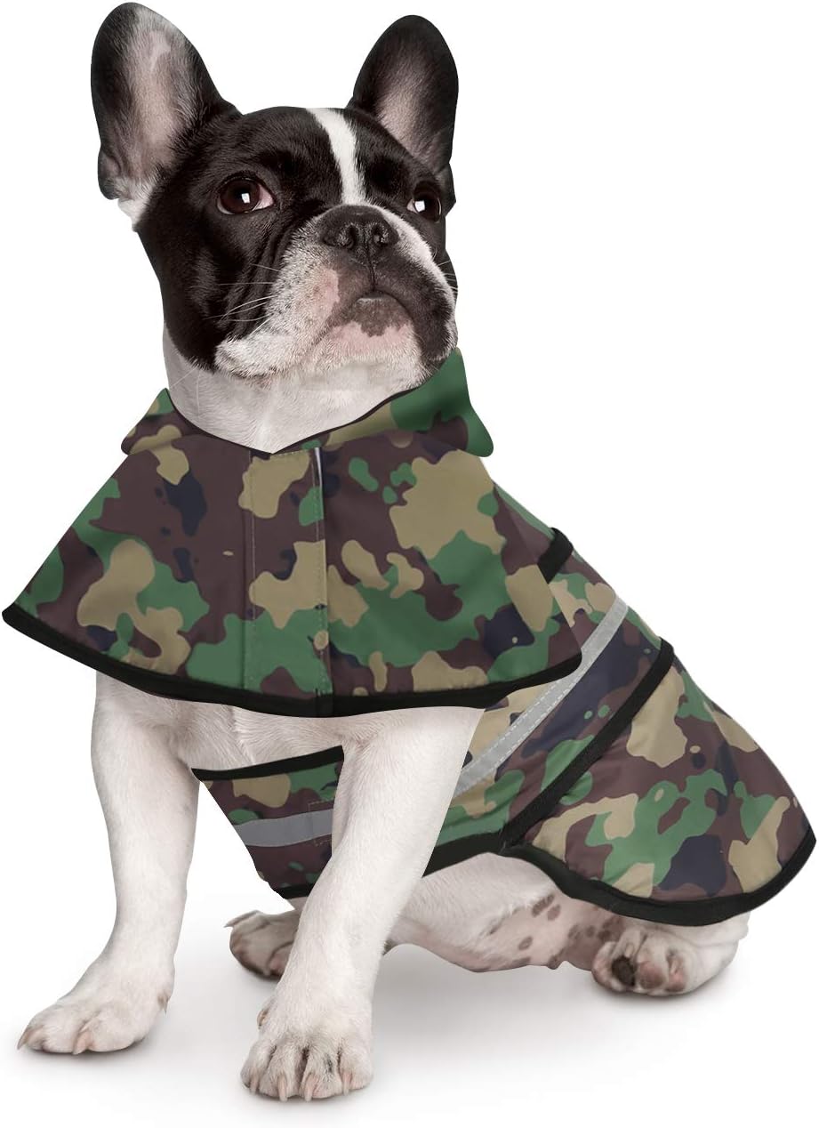 Dog Raincoat with Hood & Leash Hole S-XL Dog Rain Jacket Ducks M
