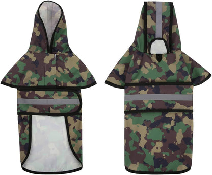 Dog Raincoat with Hood & Leash Hole S-XL Dog Rain Jacket Ducks M