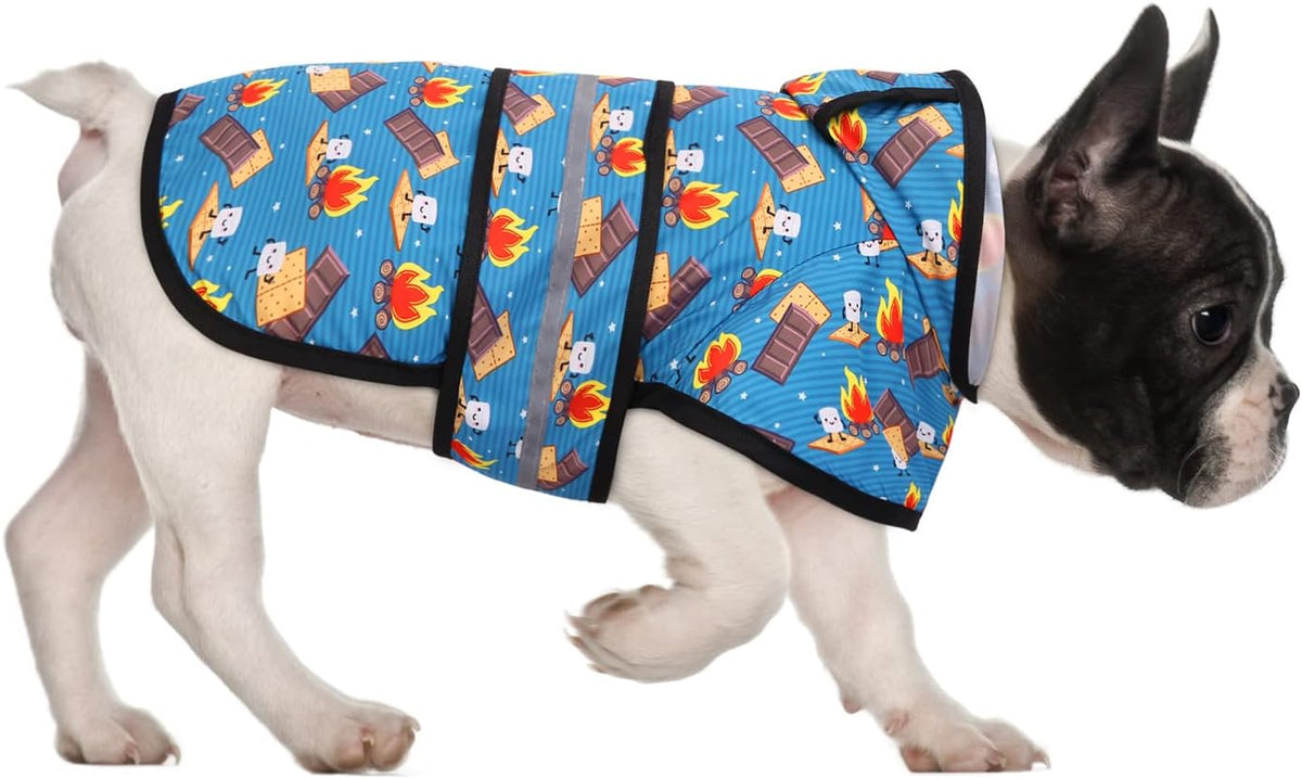 Dog Raincoat with Hood & Leash Hole S-XL Dog Rain Jacket Ducks M
