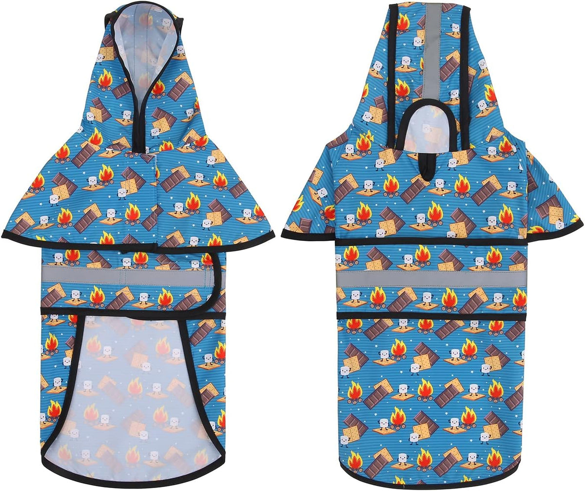 Dog Raincoat with Hood & Leash Hole S-XL Dog Rain Jacket Ducks M