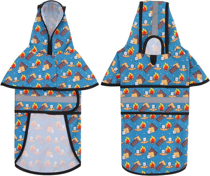 Dog Raincoat with Hood & Leash Hole S-XL Dog Rain Jacket Ducks M