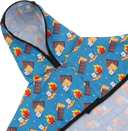 Dog Raincoat with Hood & Leash Hole S-XL Dog Rain Jacket Ducks M