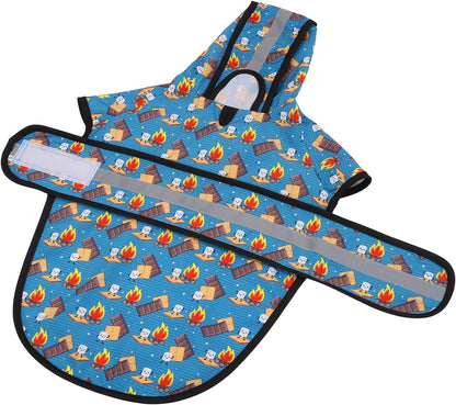 Dog Raincoat with Hood & Leash Hole S-XL Dog Rain Jacket Ducks M