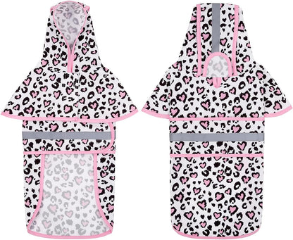 Dog Raincoat with Hood & Leash Hole S-XL Dog Rain Jacket Ducks M