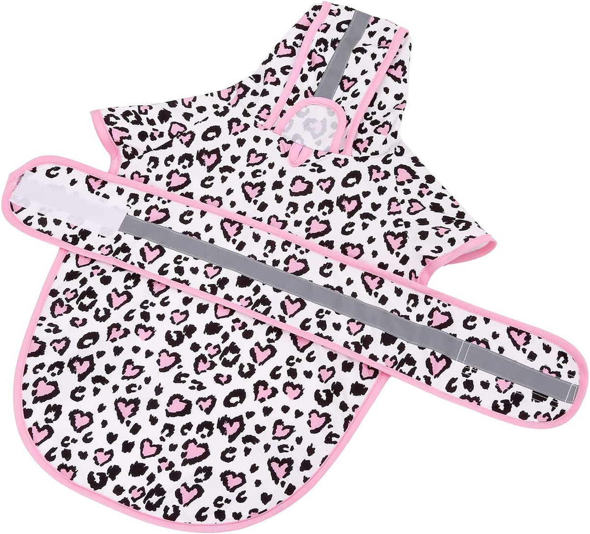 Dog Raincoat with Hood & Leash Hole S-XL Dog Rain Jacket Ducks M