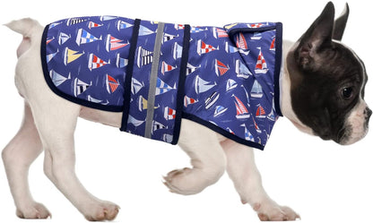 Dog Raincoat with Hood & Leash Hole S-XL Dog Rain Jacket Ducks M