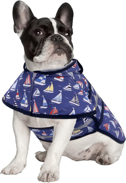 Dog Raincoat with Hood & Leash Hole S-XL Dog Rain Jacket Ducks M