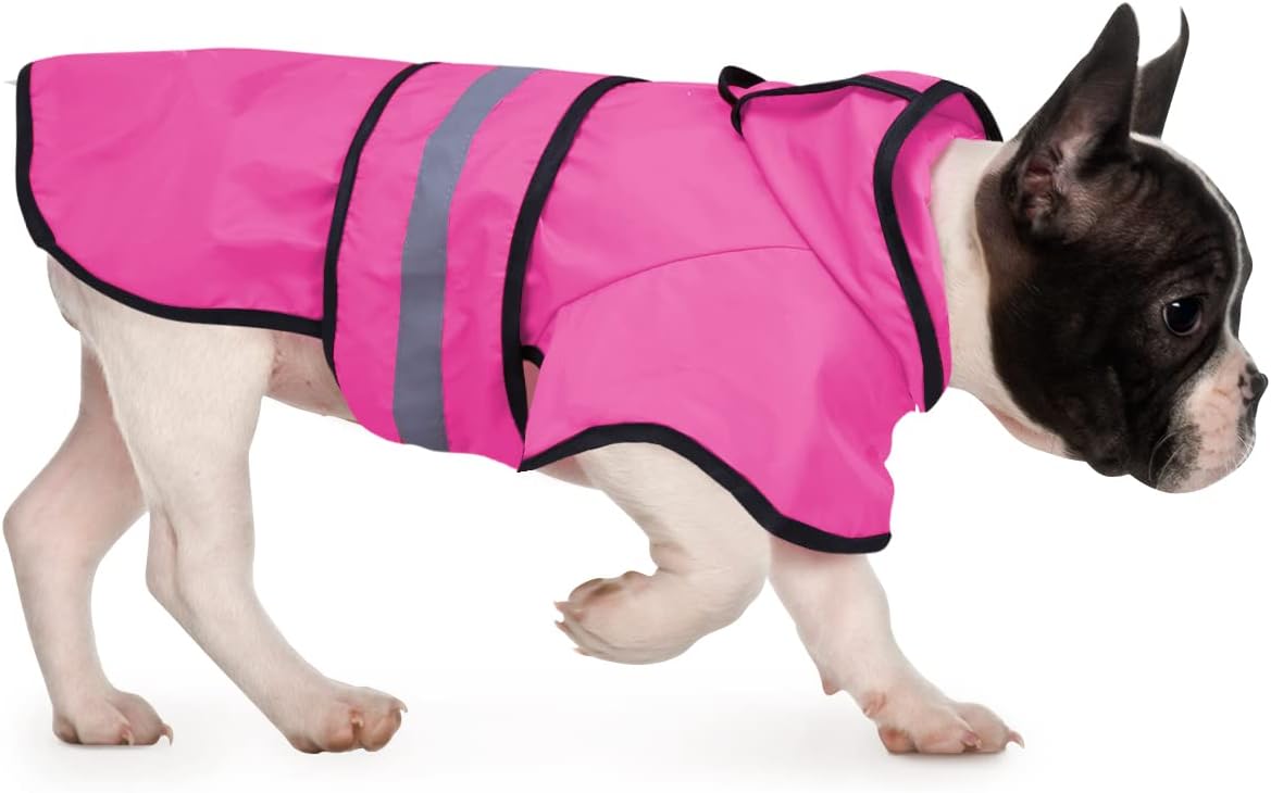 Dog Raincoat with Hood & Leash Hole S-XL Dog Rain Jacket Ducks M