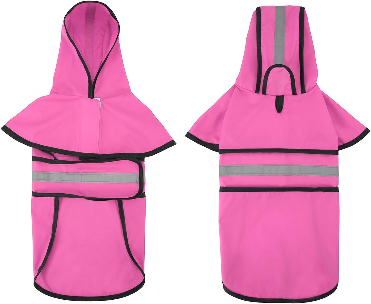 Dog Raincoat with Hood & Leash Hole S-XL Dog Rain Jacket Ducks M