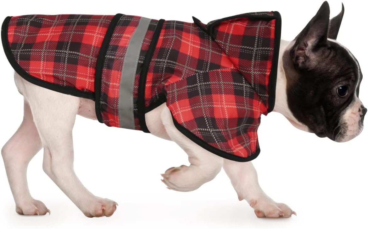 Dog Raincoat with Hood & Leash Hole S-XL Dog Rain Jacket Ducks M