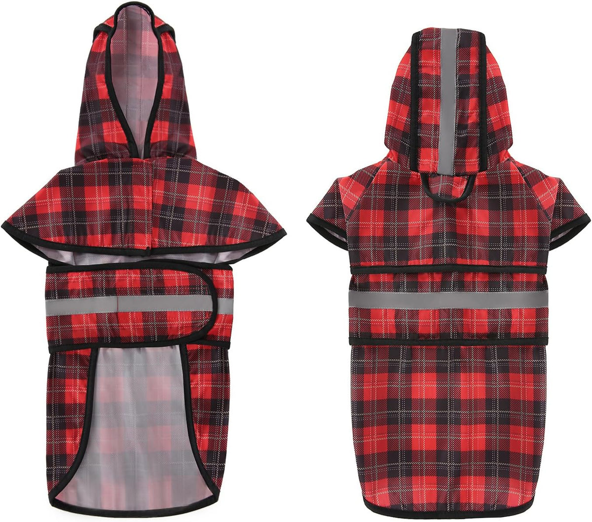 Dog Raincoat with Hood & Leash Hole S-XL Dog Rain Jacket Ducks M