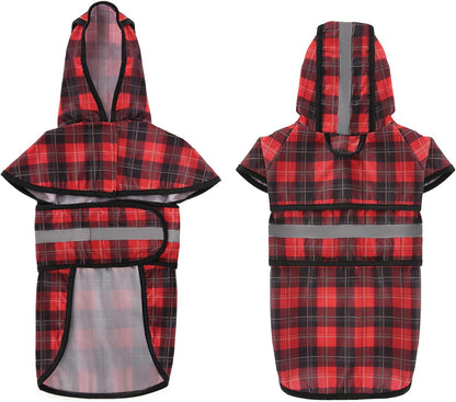 Dog Raincoat with Hood & Leash Hole S-XL Dog Rain Jacket Ducks M