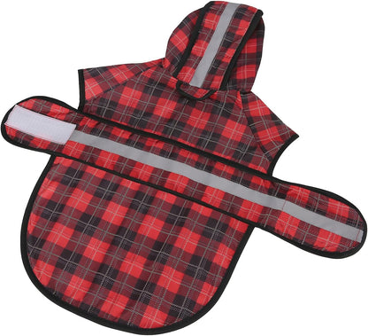 Dog Raincoat with Hood & Leash Hole S-XL Dog Rain Jacket Ducks M