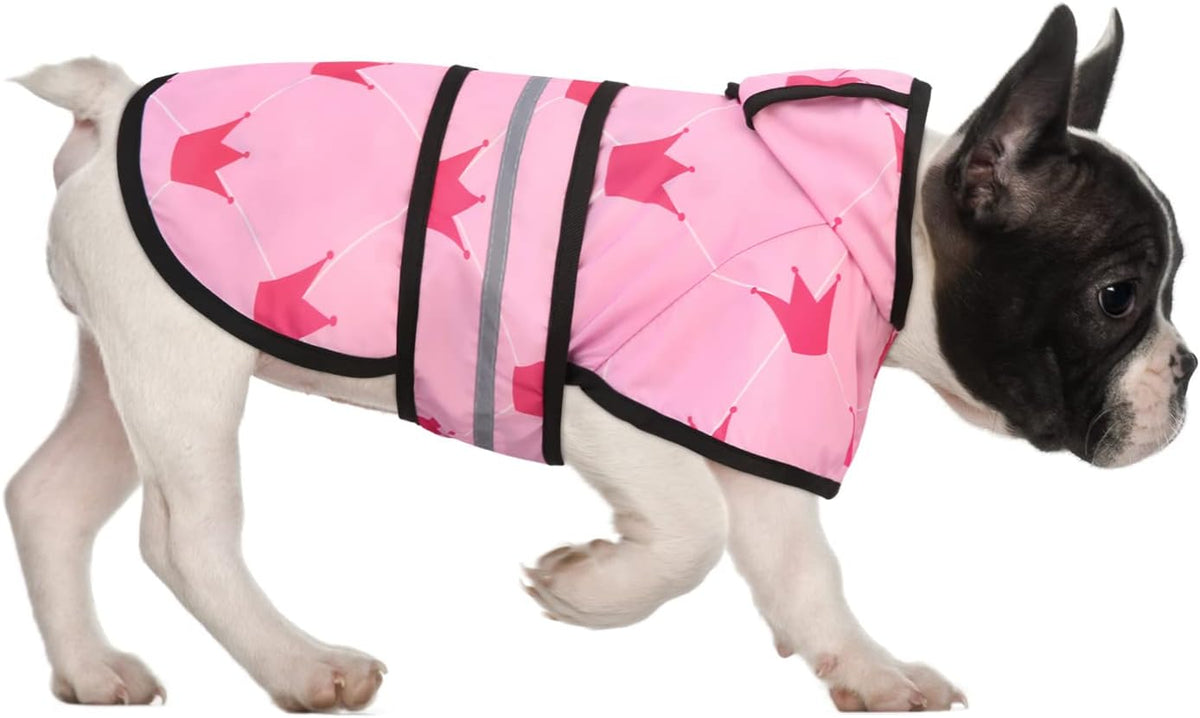 Dog Raincoat with Hood & Leash Hole S-XL Dog Rain Jacket Ducks M