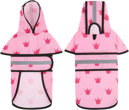 Dog Raincoat with Hood & Leash Hole S-XL Dog Rain Jacket Ducks M