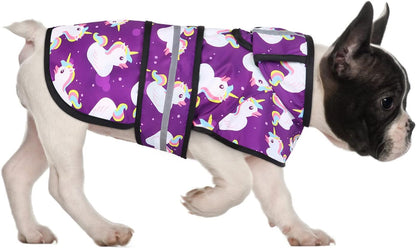 Dog Raincoat with Hood & Leash Hole S-XL Dog Rain Jacket Ducks M