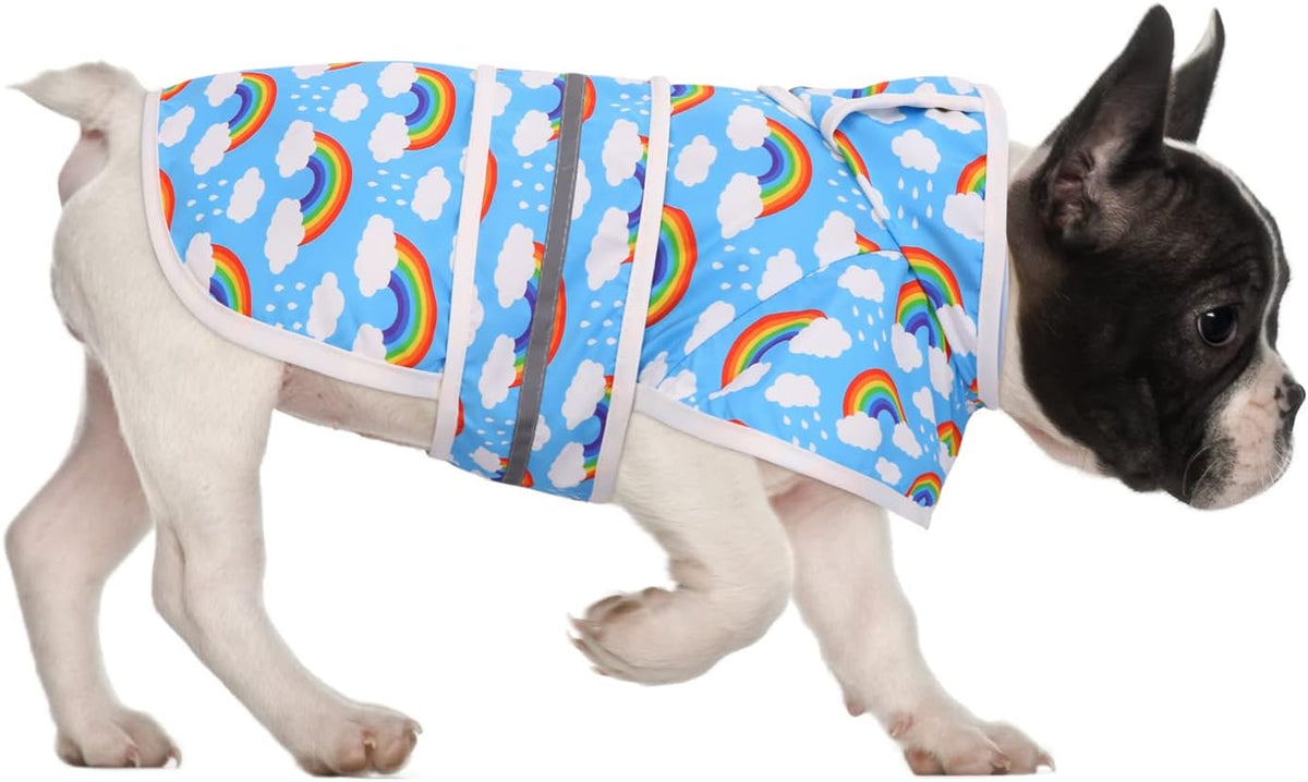 Dog Raincoat with Hood & Leash Hole S-XL Dog Rain Jacket Ducks M