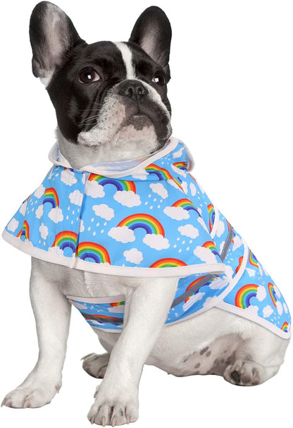 Dog Raincoat with Hood & Leash Hole S-XL Dog Rain Jacket Ducks M
