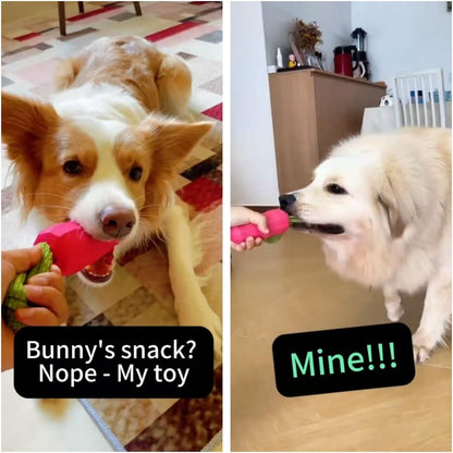 Dog Chew Toys for Aggressive Chewers, Rubber Squeaky Dog Toys