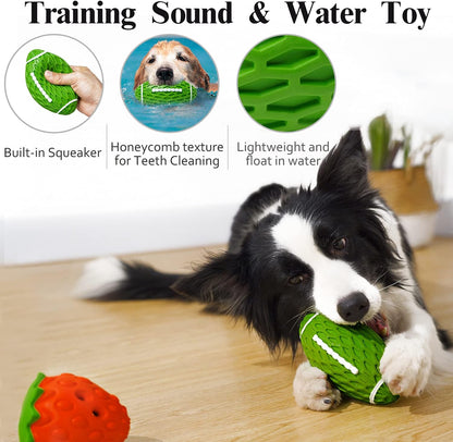 Dog Chew Toys for Aggressive Chewers, Rubber Squeaky Dog Toys