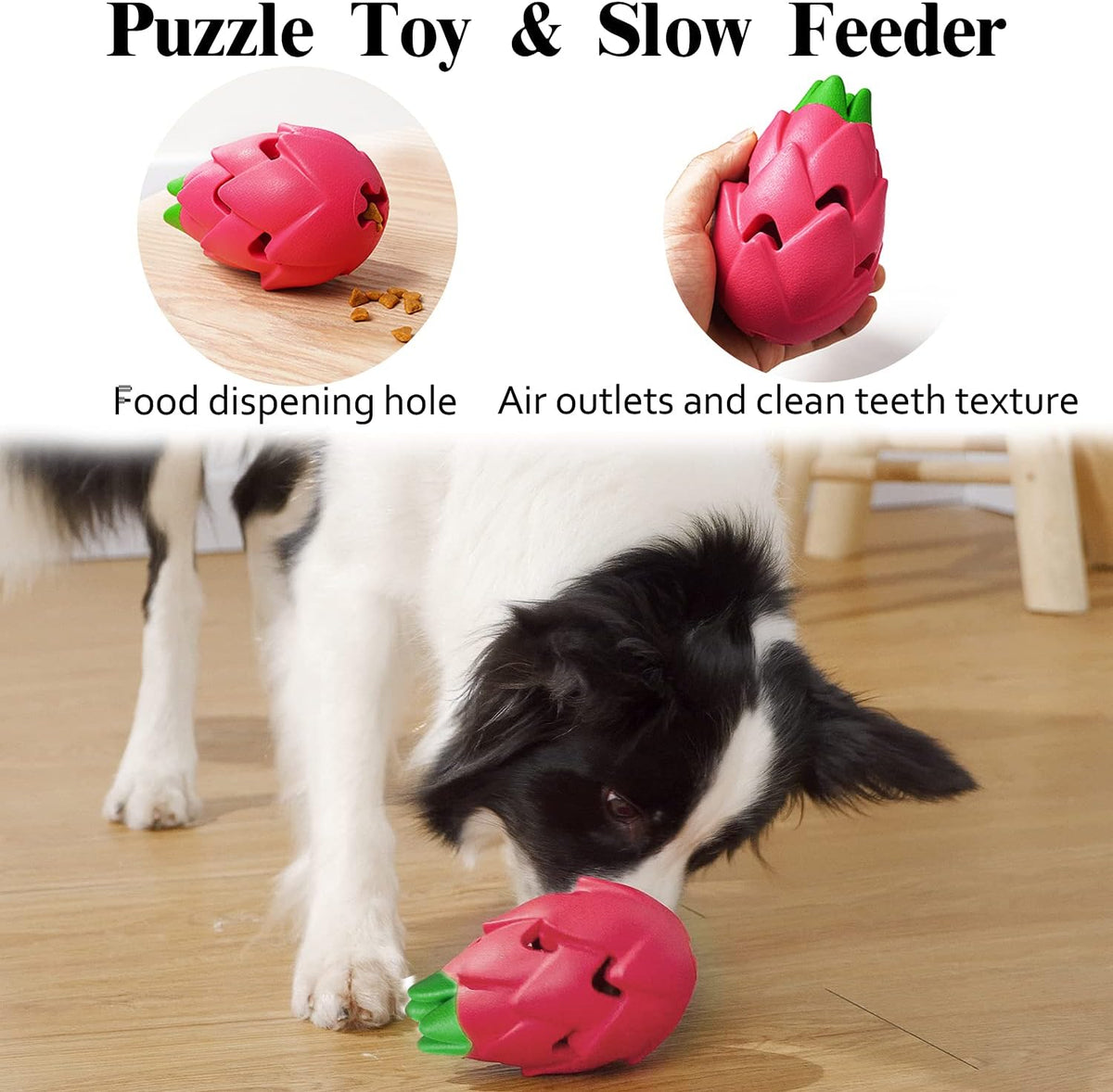 Dog Chew Toys for Aggressive Chewers, Rubber Squeaky Dog Toys