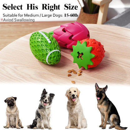 Dog Chew Toys for Aggressive Chewers, Rubber Squeaky Dog Toys