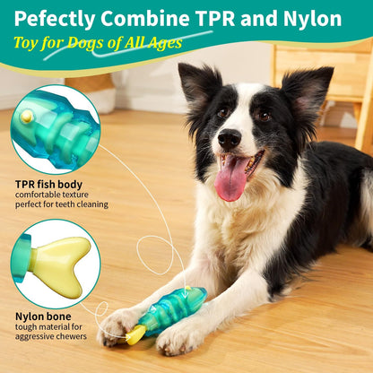 Dog Chew Toys for Aggressive Chewers, Rubber Squeaky Dog Toys