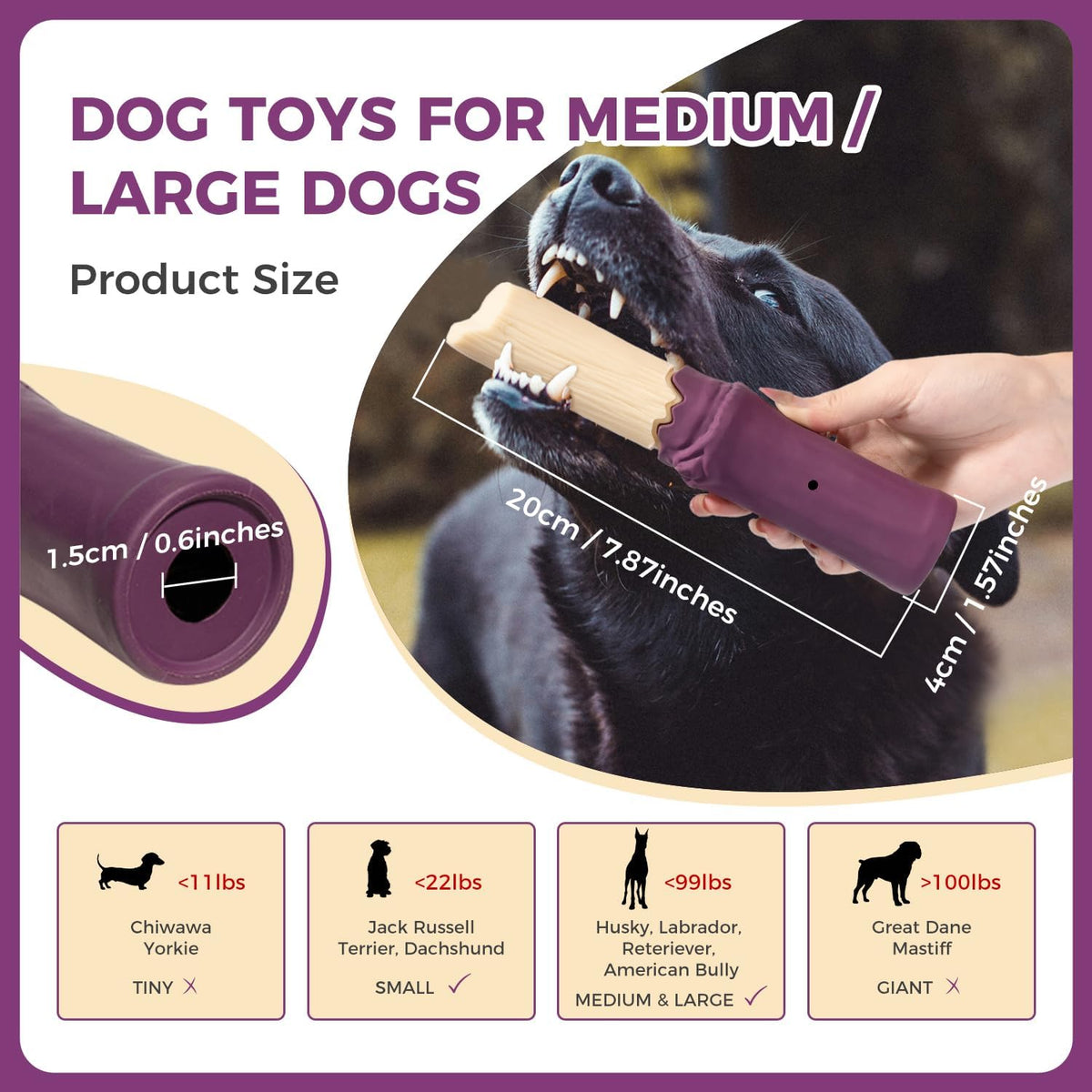 Dog Chew Toys for Aggressive Chewers, Rubber Squeaky Dog Toys