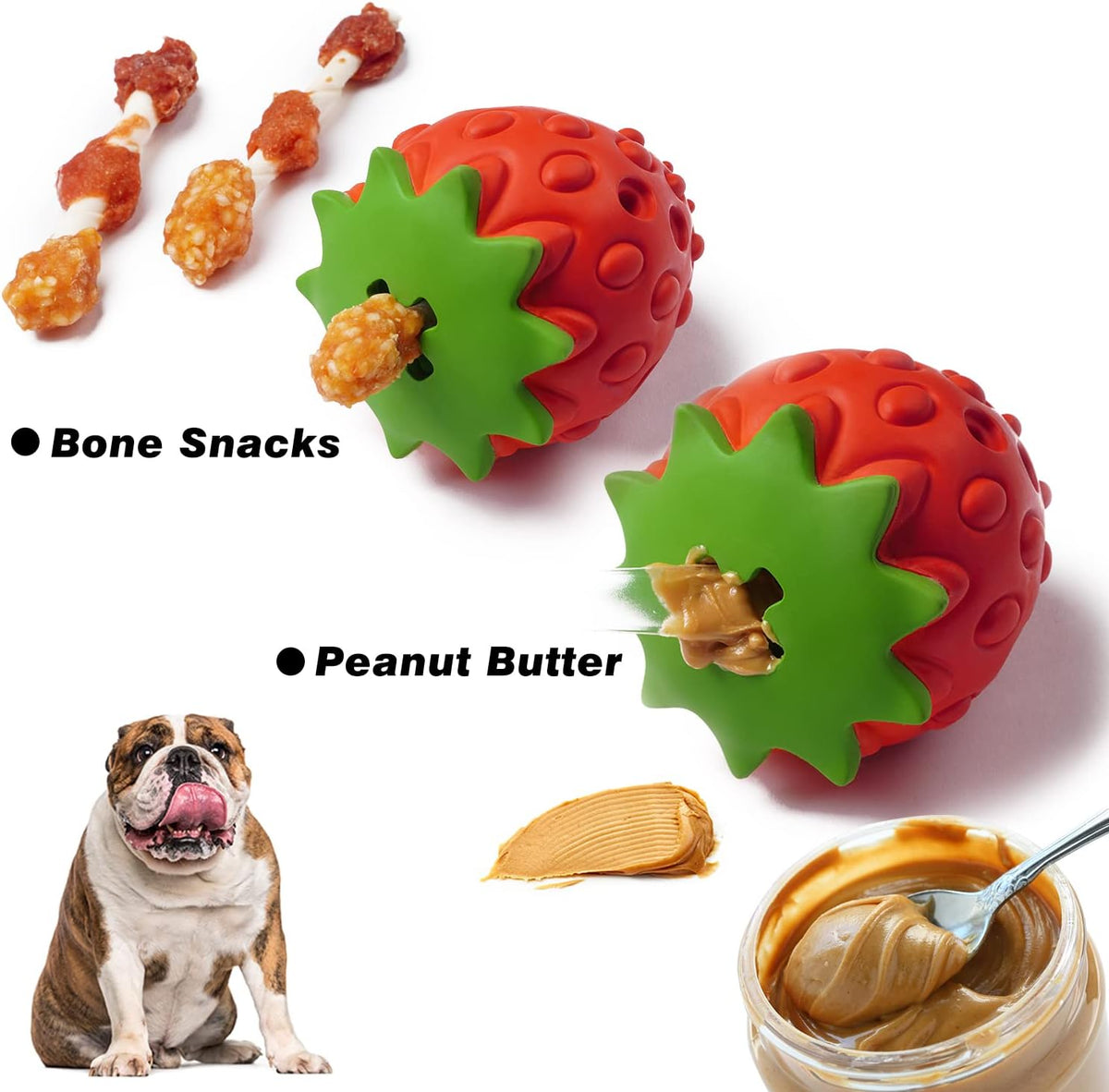 Dog Chew Toys for Aggressive Chewers, Rubber Squeaky Dog Toys