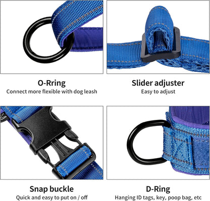 No Pull Dog Harness with Soft Padded Handle,Reflective Strip Escape Proof and Quick Fit to Adjust Harness,Easy for Training Walking for Small & Medium and Large Dogs(Green,L)