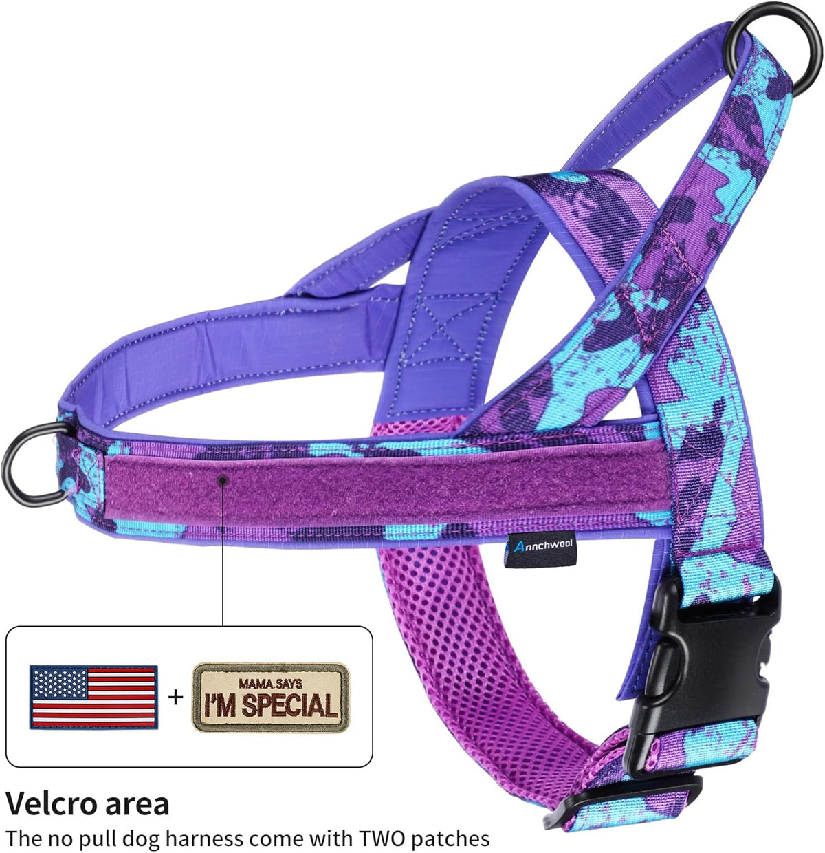 No Pull Dog Harness with Soft Padded Handle,Reflective Strip Escape Proof and Quick Fit to Adjust Harness,Easy for Training Walking for Small & Medium and Large Dogs(Green,L)
