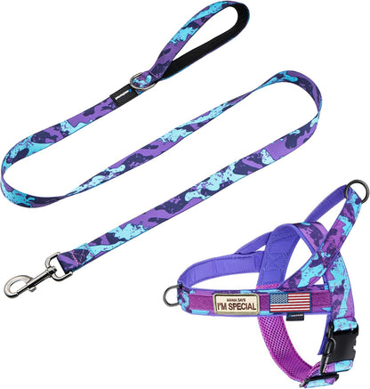 No Pull Dog Harness with Soft Padded Handle,Reflective Strip Escape Proof and Quick Fit to Adjust Harness,Easy for Training Walking for Small & Medium and Large Dogs(Green,L)