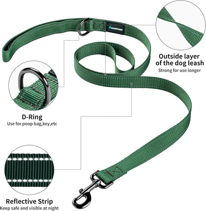 No Pull Dog Harness with Soft Padded Handle,Reflective Strip Escape Proof and Quick Fit to Adjust Harness,Easy for Training Walking for Small & Medium and Large Dogs(Green,L)