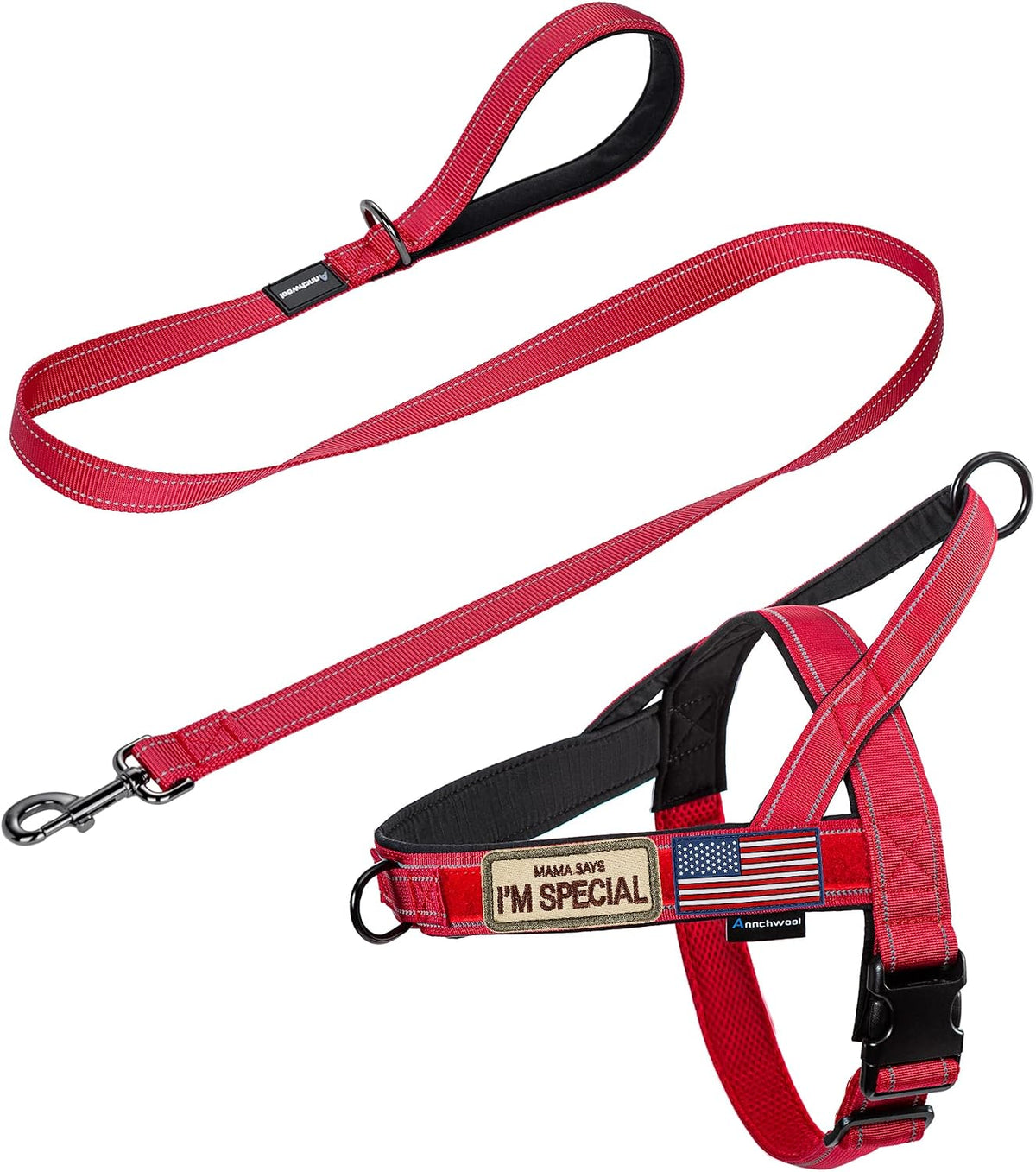 No Pull Dog Harness with Soft Padded Handle,Reflective Strip Escape Proof and Quick Fit to Adjust Harness,Easy for Training Walking for Small & Medium and Large Dogs(Green,L)