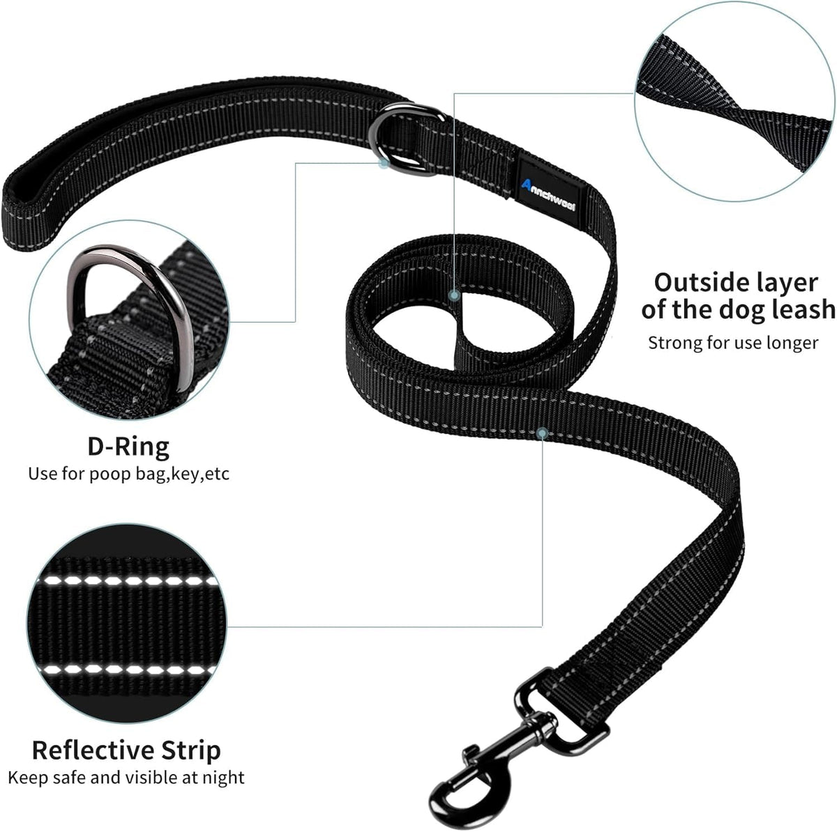 No Pull Dog Harness with Soft Padded Handle,Reflective Strip Escape Proof and Quick Fit to Adjust Harness,Easy for Training Walking for Small & Medium and Large Dogs(Green,L)