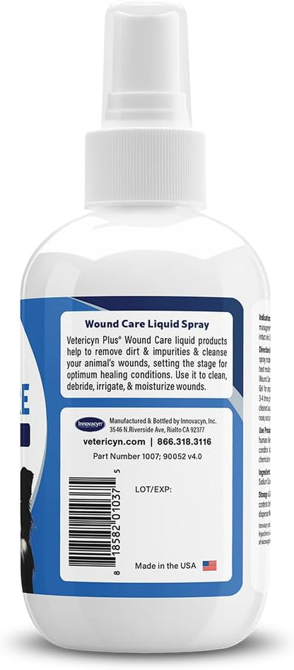 Plus Dog Wound Care Spray | Healing Aid and Skin Repair, Clean Wounds, Relieve Dog Skin Allergies, Safe for All Animals. 3 ounces