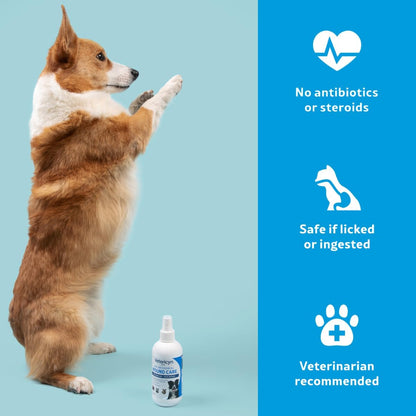 Plus Dog Wound Care Spray | Healing Aid and Skin Repair, Clean Wounds, Relieve Dog Skin Allergies, Safe for All Animals. 3 ounces