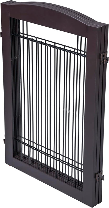 Spirich Freestanding Wire Pet Gate for Dogs, 30 inches Tall Dog Gate for The Houes, Doorway, Stairs, Pet Puppy Safety Fence,Set of Support Feet Included (Espresso, 4 Panels) ASIN: B07T8Z8NKL