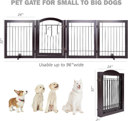 Spirich Freestanding Wire Pet Gate for Dogs, 30 inches Tall Dog Gate for The Houes, Doorway, Stairs, Pet Puppy Safety Fence,Set of Support Feet Included (Espresso, 4 Panels) ASIN: B07T8Z8NKL