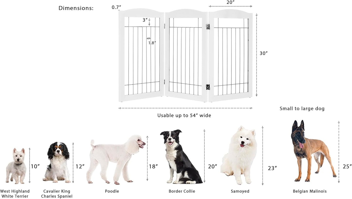 Spirich Freestanding Wire Pet Gate for Dogs, 30 inches Tall Dog Gate for The Houes, Doorway, Stairs, Pet Puppy Safety Fence,Set of Support Feet Included (Espresso, 4 Panels) ASIN: B07T8Z8NKL