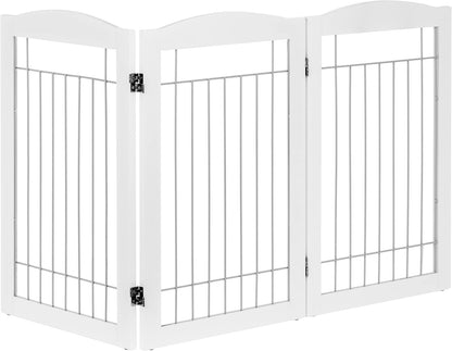 Spirich Freestanding Wire Pet Gate for Dogs, 30 inches Tall Dog Gate for The Houes, Doorway, Stairs, Pet Puppy Safety Fence,Set of Support Feet Included (Espresso, 4 Panels) ASIN: B07T8Z8NKL