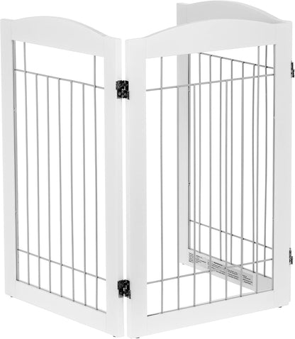 Spirich Freestanding Wire Pet Gate for Dogs, 30 inches Tall Dog Gate for The Houes, Doorway, Stairs, Pet Puppy Safety Fence,Set of Support Feet Included (Espresso, 4 Panels) ASIN: B07T8Z8NKL