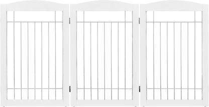Spirich Freestanding Wire Pet Gate for Dogs, 30 inches Tall Dog Gate for The Houes, Doorway, Stairs, Pet Puppy Safety Fence,Set of Support Feet Included (Espresso, 4 Panels) ASIN: B07T8Z8NKL