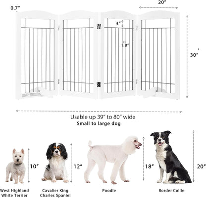 Spirich Freestanding Wire Pet Gate for Dogs, 30 inches Tall Dog Gate for The Houes, Doorway, Stairs, Pet Puppy Safety Fence,Set of Support Feet Included (Espresso, 4 Panels) ASIN: B07T8Z8NKL