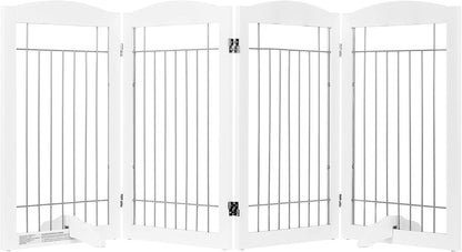 Spirich Freestanding Wire Pet Gate for Dogs, 30 inches Tall Dog Gate for The Houes, Doorway, Stairs, Pet Puppy Safety Fence,Set of Support Feet Included (Espresso, 4 Panels) ASIN: B07T8Z8NKL