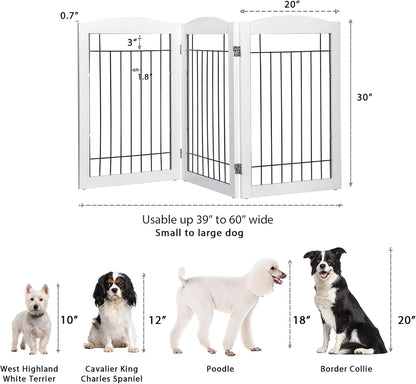 Spirich Freestanding Wire Pet Gate for Dogs, 30 inches Tall Dog Gate for The Houes, Doorway, Stairs, Pet Puppy Safety Fence,Set of Support Feet Included (Espresso, 4 Panels) ASIN: B07T8Z8NKL